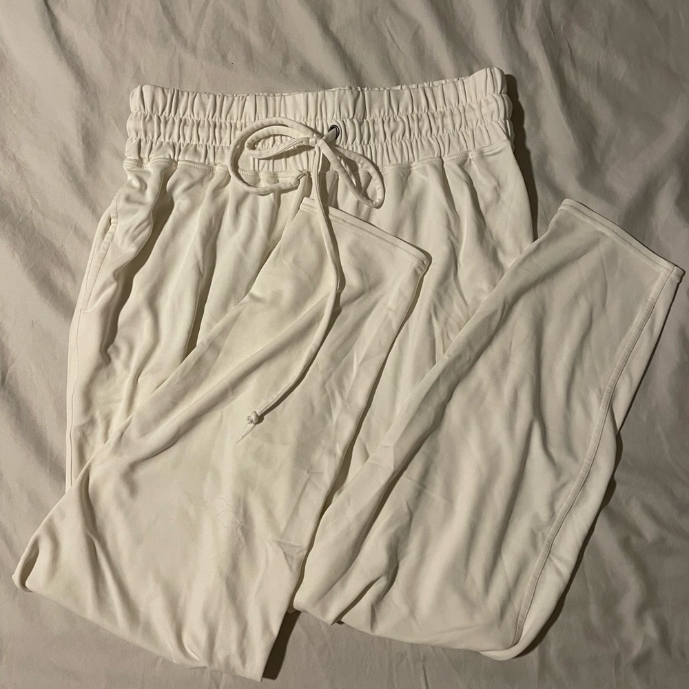 Fabletics buttery soft white joggers
